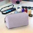 thumbnail image 5 of Striped Makeup Bag, Cosmetic Bag, Stylish Striped Daily Makeup Pouch for Travel and Organization, Lightweight Compact Grooming Bag with Ample Space for Toiletries and Cosmetics, Versatile Accessory, 5 of 9