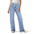 thumbnail image 5 of Wide Leg Jeans Woman High Waisted Trendy Pull On Elastic Waist Drawstring Stretchy Denim Jean Pants with Pockets Sky Blue M, 5 of 6