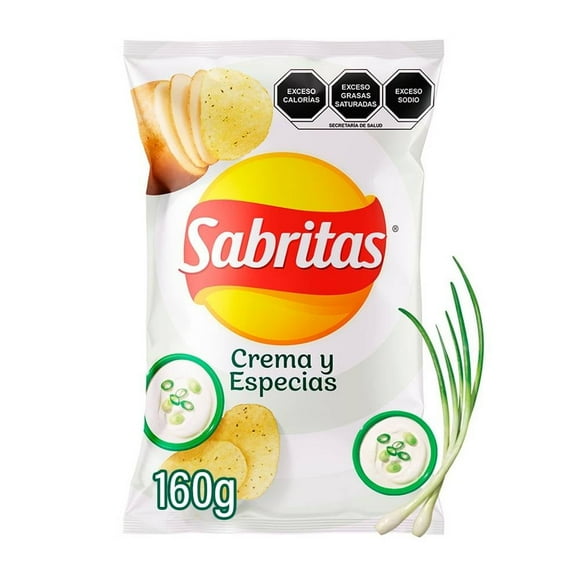 Papas fritas Sabritas sabor crema y especias 160 g