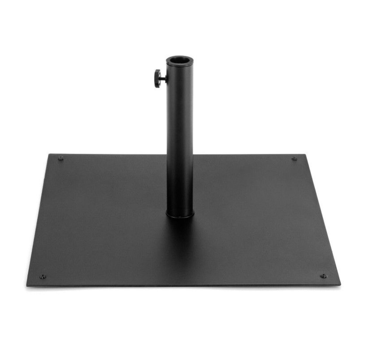 Umbrella Base 40lbs, Square Patio Umbrella Stand - Heavy Duty Steel, Hand Tightening Knob, Fits 1.4-1.9" Poles, Outdoor Backyard Use