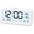 thumbnail image 1 of Digital väckarklocka med stor LCD-display, Högljudd crescendo-ringsignal, Temperatur- och luftfuktighetsvisningsfunktion, Vit, 1 of 3