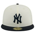 thumbnail image 2 of Men's New Era Cream New York Yankees Chrome 59FIFTY Fitted Hat, 2 of 6