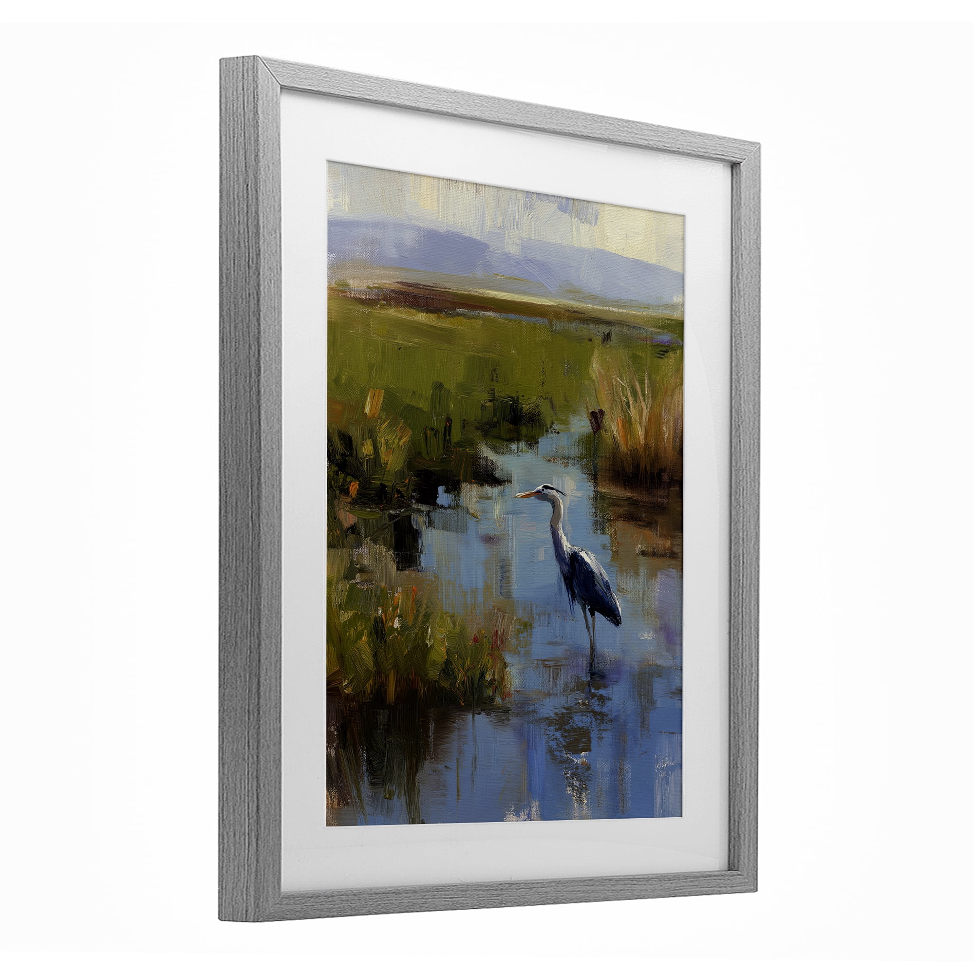 Stupell Industries Bird Among The Reeds Gray Framed Print Under Glass, design by Svetlana Aleynikova