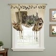 thumbnail image 2 of Vintage Farmhouse Balloon Curtains 63 Inch Length for Living Room/Bedroom, Retro Country Boots Flowers Leaf Book Rod Pocket Privacy Door Curtains Decorative Tie Up Shade for Window 52"x63", 2 of 8