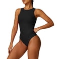 thumbnail image 3 of Women's Mock Turtle Neck Sleeveless Tank Tops Sleeveless Bodysuit Leotard Clothing, 3 of 7