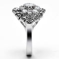 thumbnail image 4 of Rhodium Brass Ring with AAA Grade CZ in Clear for Women Clear Stone Color Style 3W184 Size 8, 4 of 4