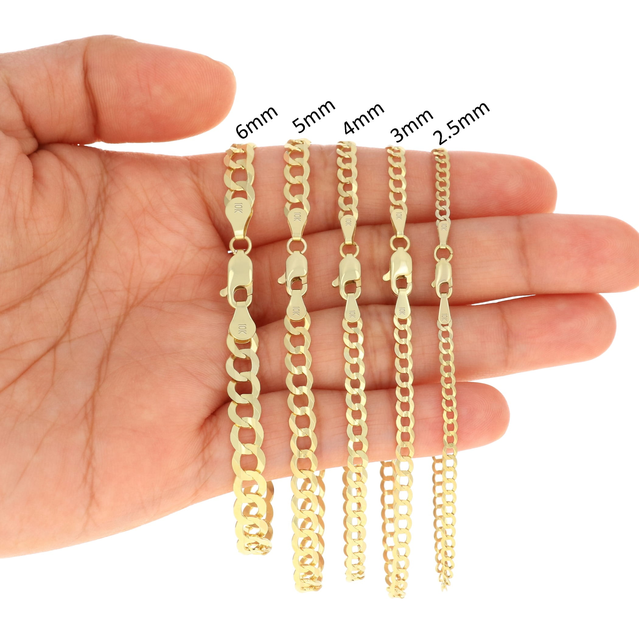 Nuragold 10K Real Yellow Gold Solid Cuban Curb Link Chain Bracelet 7"-9" (1.5mm-12mm) Italian Jewelry for Men & Women