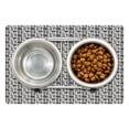 thumbnail image 1 of Folk Art Pet Mat for Food and Water, Continuous Scandinavian Pattern with Hearts Foxes Birds Flowers Plants, Non-Slip Rubber Mat for Dogs and Cats, 18" X 12", by Ambesonne, 1 of 2