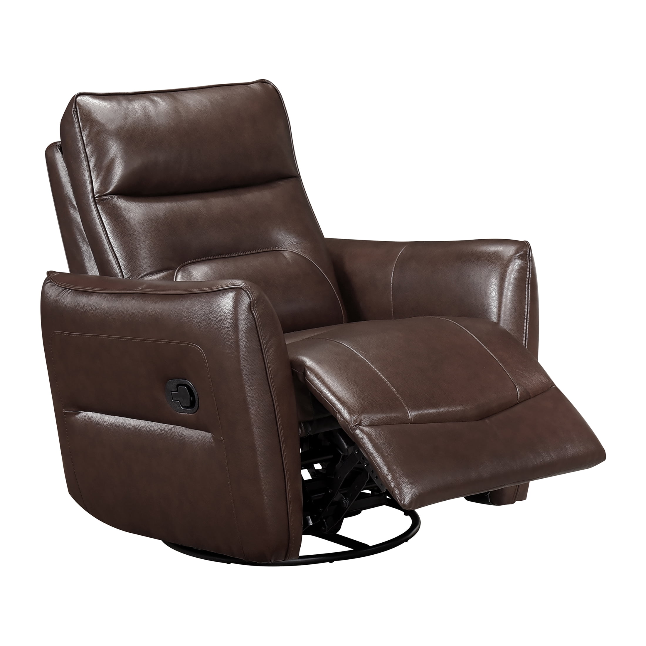 OakvillePark Pinebrae Leather Match Swivel Glider Reclining Chair, Brown