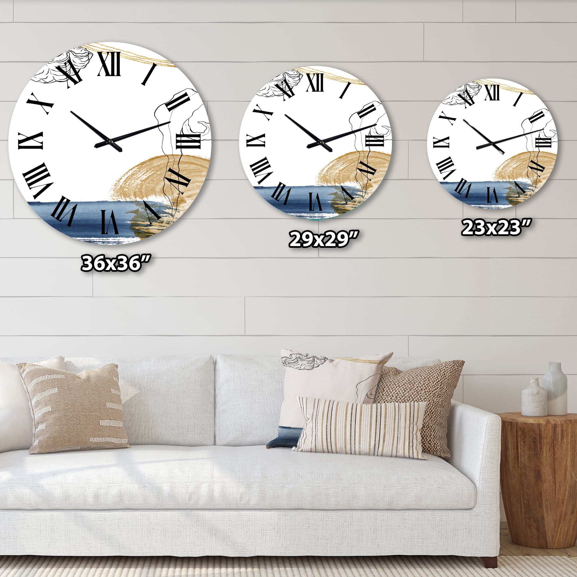 Designart 1 in Quartz Farmhouse Wall Clock