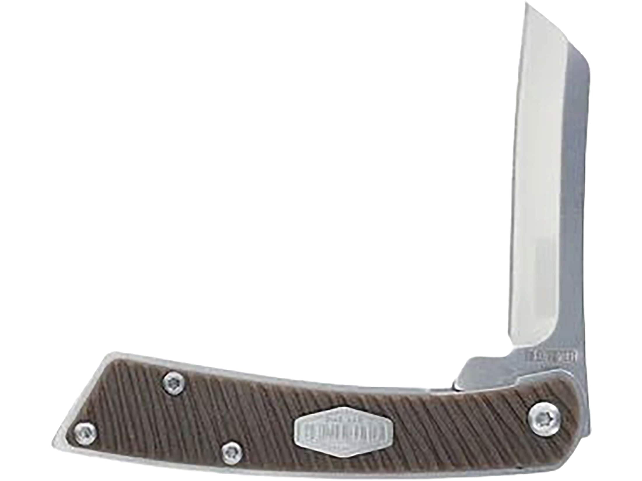 Old Timer OT Slim Pocket Knife 2.6" Cleaver 7Cr13 Satin Blade Polymer Handle Brown
