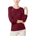 thumbnail image 1 of I.N.C Chandail en Tricot à Épaules Lacées pour Femmes, Rouge, Très Grand, 1 of 1