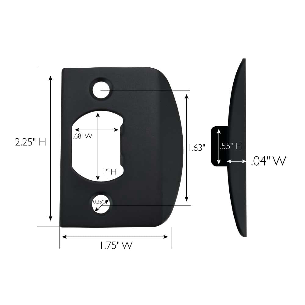 Design House 779348 Full Lip Square Corner Strike Plate Matte Black