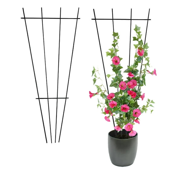 huntermoon Plant Climbing Bracket Flower Support Garden Trelli Frames 40*18cm Gardening Tools 40x18cm Dark Green Iron Art Trellis