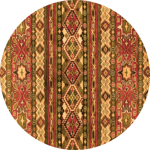 Ahgly Company Indoor Round Southwestern Orange Country Area Rugs, 8' Round