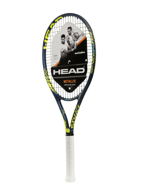 HEAD MX Spark Elite Adult Tennis Racquet, Strung, 27 In, 102 Sq. In. Head Size, Navy/Yellow, 9.3 Ounces