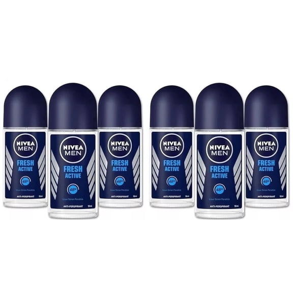 Nivea Men FRESH ACTIVE Original Roll-on Deodorant 48H / 50ml (PACK OF 6)