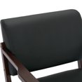 thumbnail image 6 of JURANYAZHU Mid-Century Modern Accent Chair Solid Wood Frame Armchair Comfortable Reading Chair PU Fabric for Bedroom, Living Room, and Study Room,Black, 6 of 6