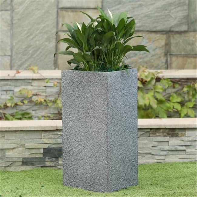 Square Tall Stone Finish Planter