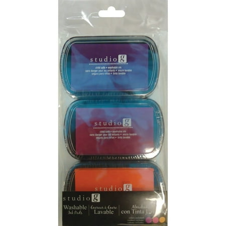 - Studio G Washable Ink Pads 3/Pkg-Brights