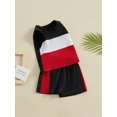 thumbnail image 3 of Infant Baby Boys Summer Outfits Sleeveless Contrast Color Tank Tops + Short Pants Set, 3 of 9