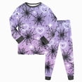 thumbnail image 6 of TOWED22 Toddler Baby Boy Girls Halloween Pajamas Set Kids Pumpkin Ghost Sleepwear 2 Pcs Pjs Cute Cartoon Print Long Sleeve Top and Pants for 1-10 Years(Purple,2-3 Y), 6 of 9
