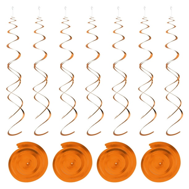30uds Naranja Fiesta Colgante Doble Tira Colgante Decoraciones Plástico Techo Serpentinas Fiesta Decoraciones para Cumpleaños Fiesta con Colgar Etiqueta Gancho
