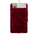 thumbnail image 4 of Mary 3 Piece Bathroom Rug Set, Luxury Soft Plush Shaggy Thick Fluffy Microfiber Bath Mat, Countour Rug, Toilet Seat Lid Cover, Non-slip Rubber Back, Floor Mats Water Absorbent, Burgundy, 4 of 5