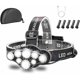 thumbnail image 1 of Faro, superbrillante, 18 000 lúmenes, 8 LED, recargable por USB, resistente al agua, ajustable para acampar, pescar, hacer cuevas, trotar y hacer senderismo, soleado, 1 of 5