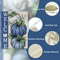thumbnail image 3 of Welcome Fall Pumpkins Decorative House Flag Autumn Blue White Pumpkin Farmhouse Garden Yard Outside Decorations Thanksgiving Rustic Burlap Outdoor Large Home Decor Double Sided 28 x 40, 3 of 6