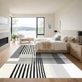 thumbnail image 3 of ODIKA 2'x3' Machine Washable Non-Slip Area Rug, Minimalist Monochrome Abstract Black Stripe Motifs High Traffic Rug with Pad, Black, 889892, 3 of 8