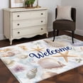 thumbnail image 4 of Ocean Seashell Washable Area Rugs 4'x6', Welcome Starfish Ocean Life Summer Low Pile Throw Living Room Rug Non-Slip Sturdy Edge Binding Carpet for Indoor Entryway Bedside Kitchen, 4 of 9