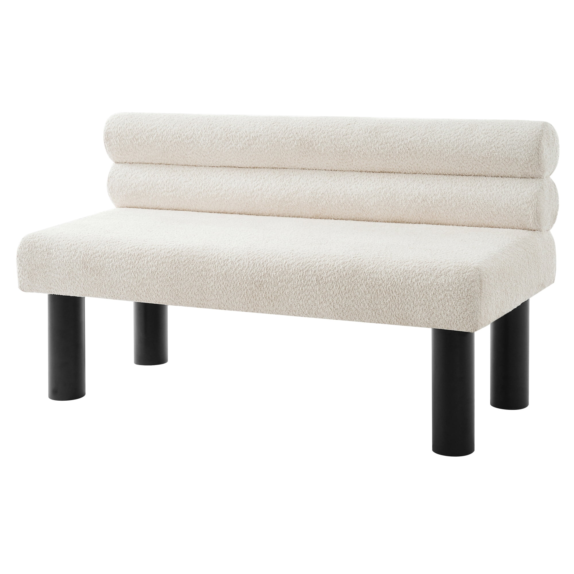Leumius Upholstered Dining Bench, Entryway Bench, Ottoman for Dining Room, Bedroom, Living Room, Rubber Wood Leg 300 LBS Support, Beige