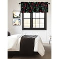 thumbnail image 5 of Kitchen Valances for Window, Christmas Red Green Paws Texture Light Filtering Rod Pocket Valance Curtain, Winter Snowflake on Black &nbsp;Short Curtains Window Topper for Bedroom Living Room 60x18in, 5 of 9