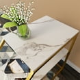 thumbnail image 4 of 24" Gold Metal and White Marble Side Table, 4 of 7
