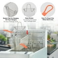 thumbnail image 4 of WeChef 2 Packs Deep Fryer Basket with Divider Heavy Duty Construction Fryer Basket with Non-slip Handle for Commercial Restaurant Roadside Stall Red, 4 of 9