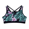 thumbnail image 3 of YONGHS Girls Tankini Swimsuit Top Criss Cross UPF 50+ Rash Guard Bikini Top Active Crop Top Swimwear Lily 16, 3 of 7