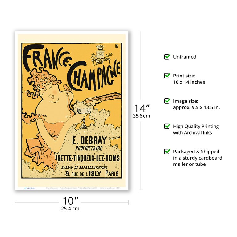 France-Champagne - Vintage French Advertising Poster by Pierre