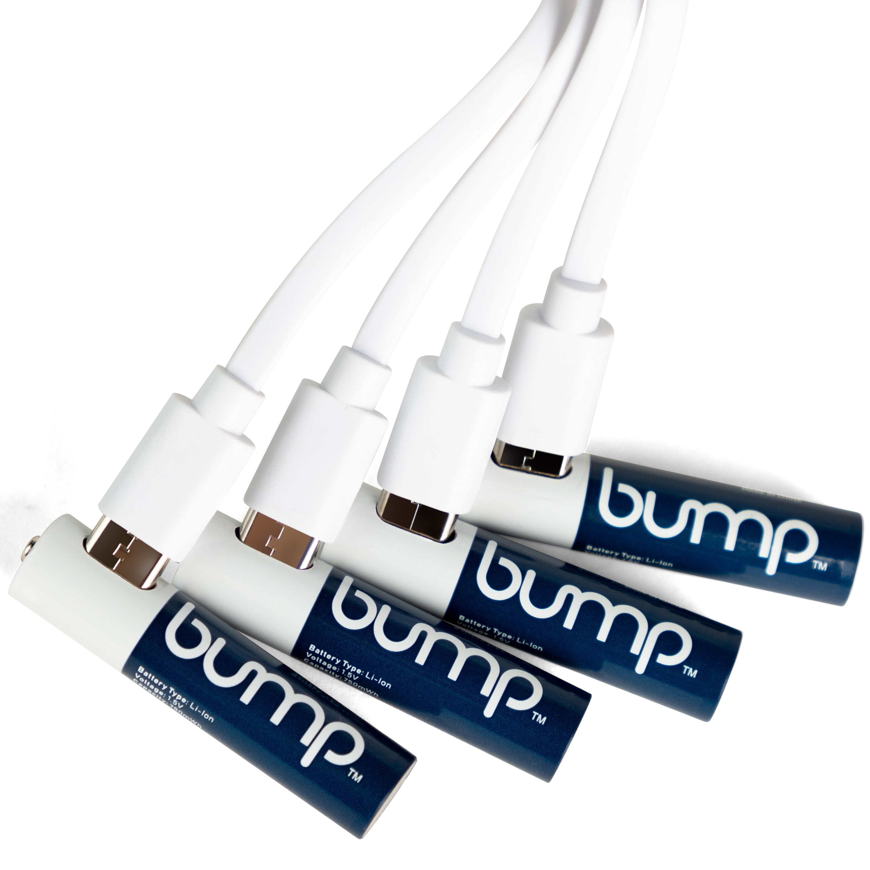 Bump 4 Pack AAA Batteries Type-C USB 750mWh 1.5V Lithium High Capacity AAA Rechargeable Batteries
