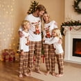 thumbnail image 3 of Nibbcoa Family Matching Pajamas Sets Long Sleeve Reindeer Printed Tops Plaid Pants, 3 of 9