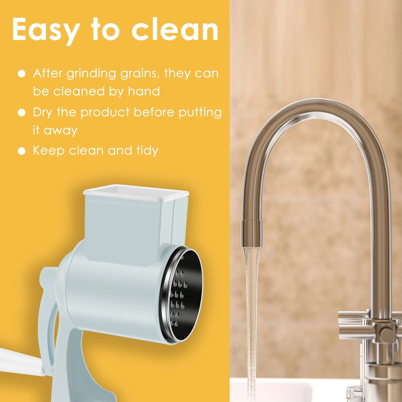Manual Food Grinder Hand Grain Mill Grinder With Table Clamp Hand Crank Coffee Grinder For Wheat Coffee Spices Nuts Kitchen Acce