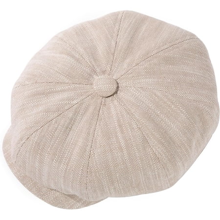 XL XXL Linen Flat Cap Lightweight 8 Panel Summer Cooling Newsboy Hat Golf Outdoor