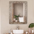 thumbnail image 4 of RADIANCE goods Seashell Finish Rectangular Framed Wall Mirror 32" Height, 4 of 5
