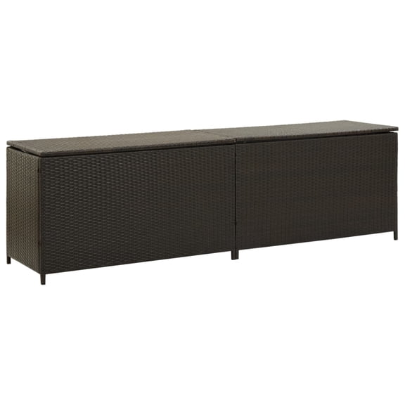Casafoyer Garden Storage Box Poly Rattan 78.7"x19.6"x23.6" Brown