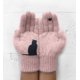 thumbnail image 1 of 2 pares de guantes de punto de lana con estampado de pájaros y gatos, resistentes al frío y al calor para otoño e invierno (rosa), 1 of 5