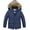 Navy, variant on Boys' Winter Heavyweight Parka Jacket Warm Winter Coat Ski Clothes Fleece Thicken Outerwear Black 10-12