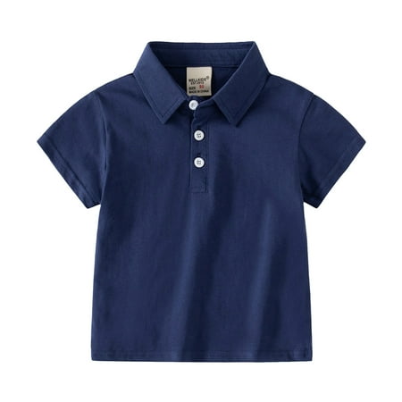 

LBECLEY Thick Top Boys Kids Toddler Flannel Shirt Jacket Soild Short Sleeve Lapel Button Shacket Baby Boys Girls Shirt Top Outwear Extra Small Top Navy 130