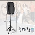 thumbnail image 3 of Gymax Portable Dual 15'' 2-way 2000 W Powered Speakers w/ Stands & Controller, 3 of 10