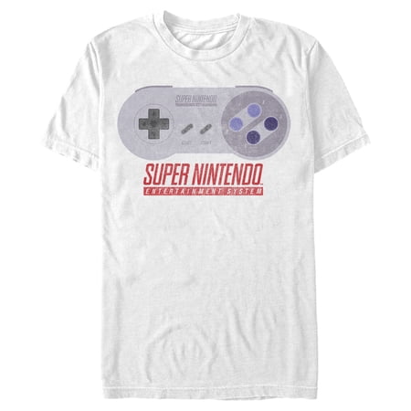 Men s Nintendo SNES Controller Graphic Tee White 3X Large