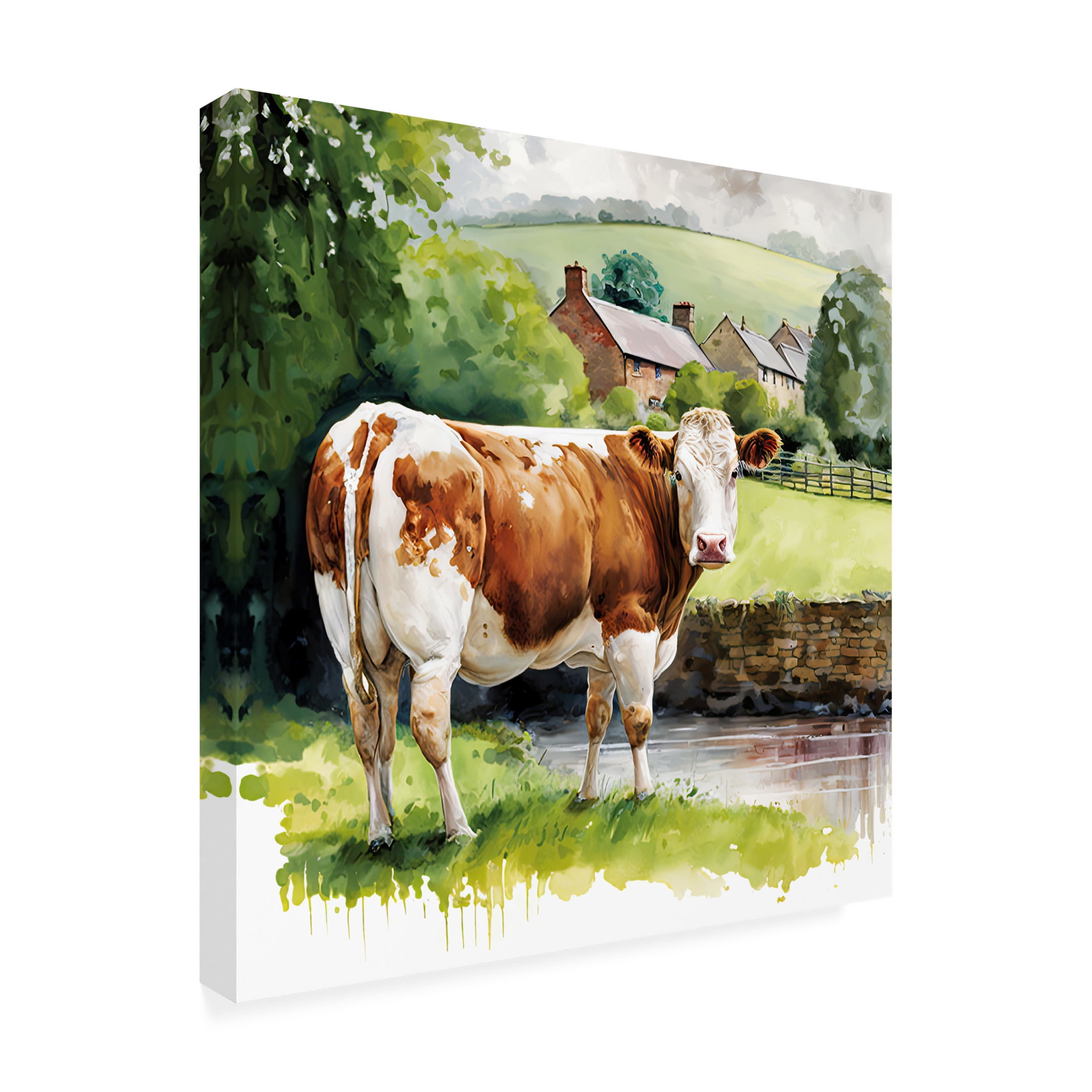 Canvas Wall Art - The Golden Valley 'The Escley Brook' Wall Art for Living Room, Bedroom, or Office Décor by Trademark Fine Art - 18 x 18 Inches